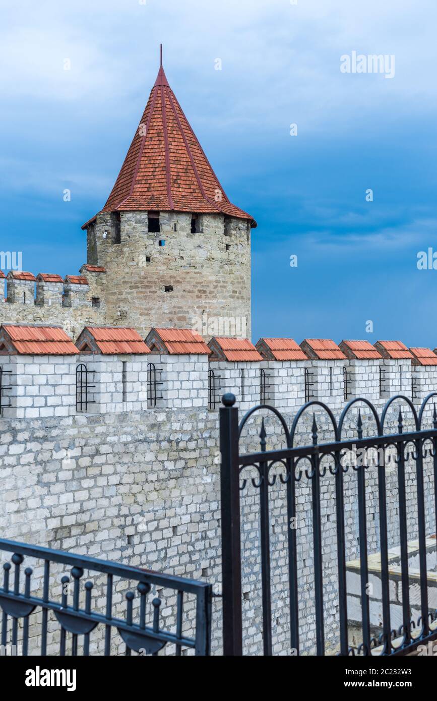 Old historic Fortress on the banks of the Dniester River, Bender city, Transnistria, Moldova Stock Photo