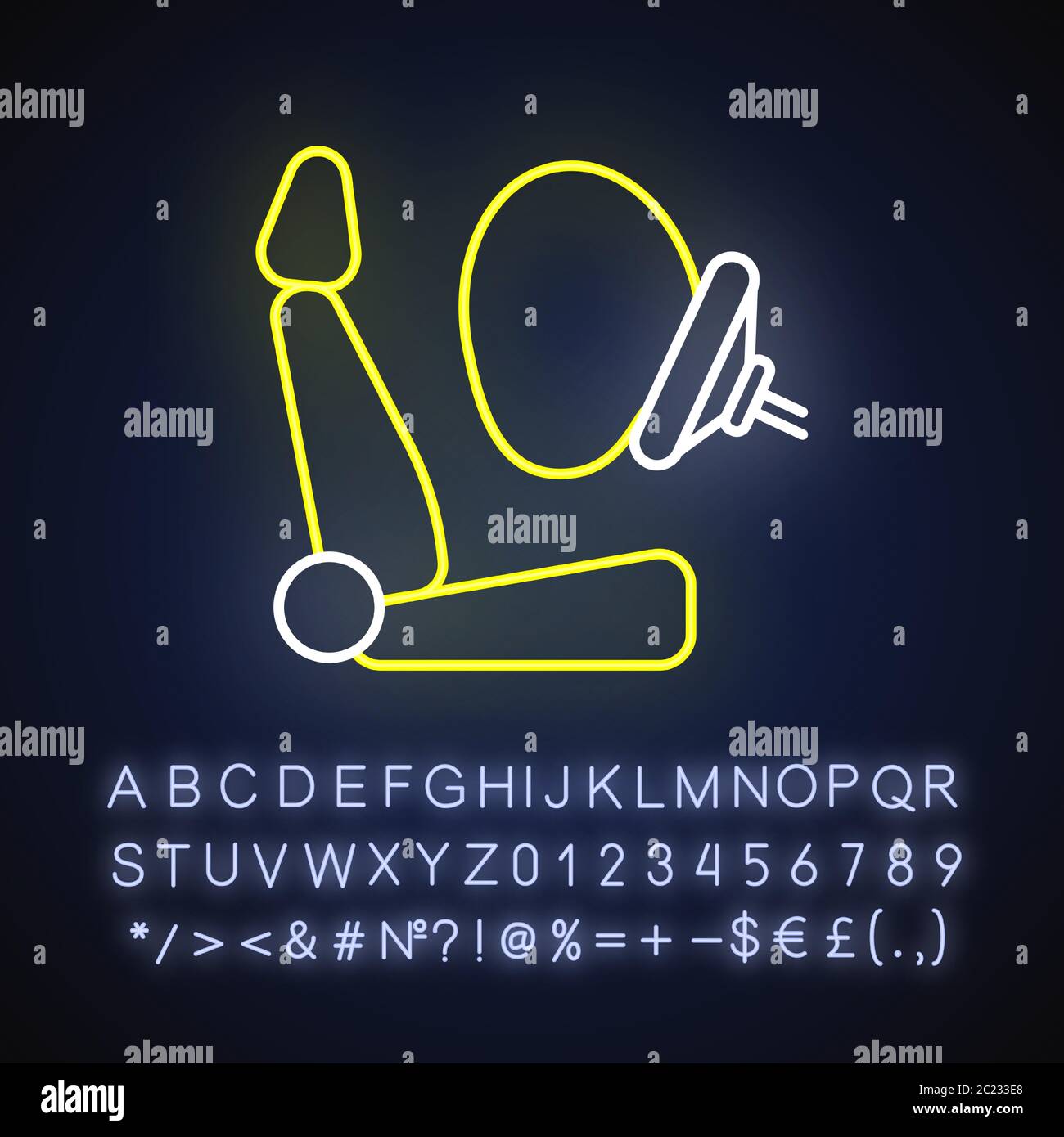 Airbag neon light icon Stock Vector