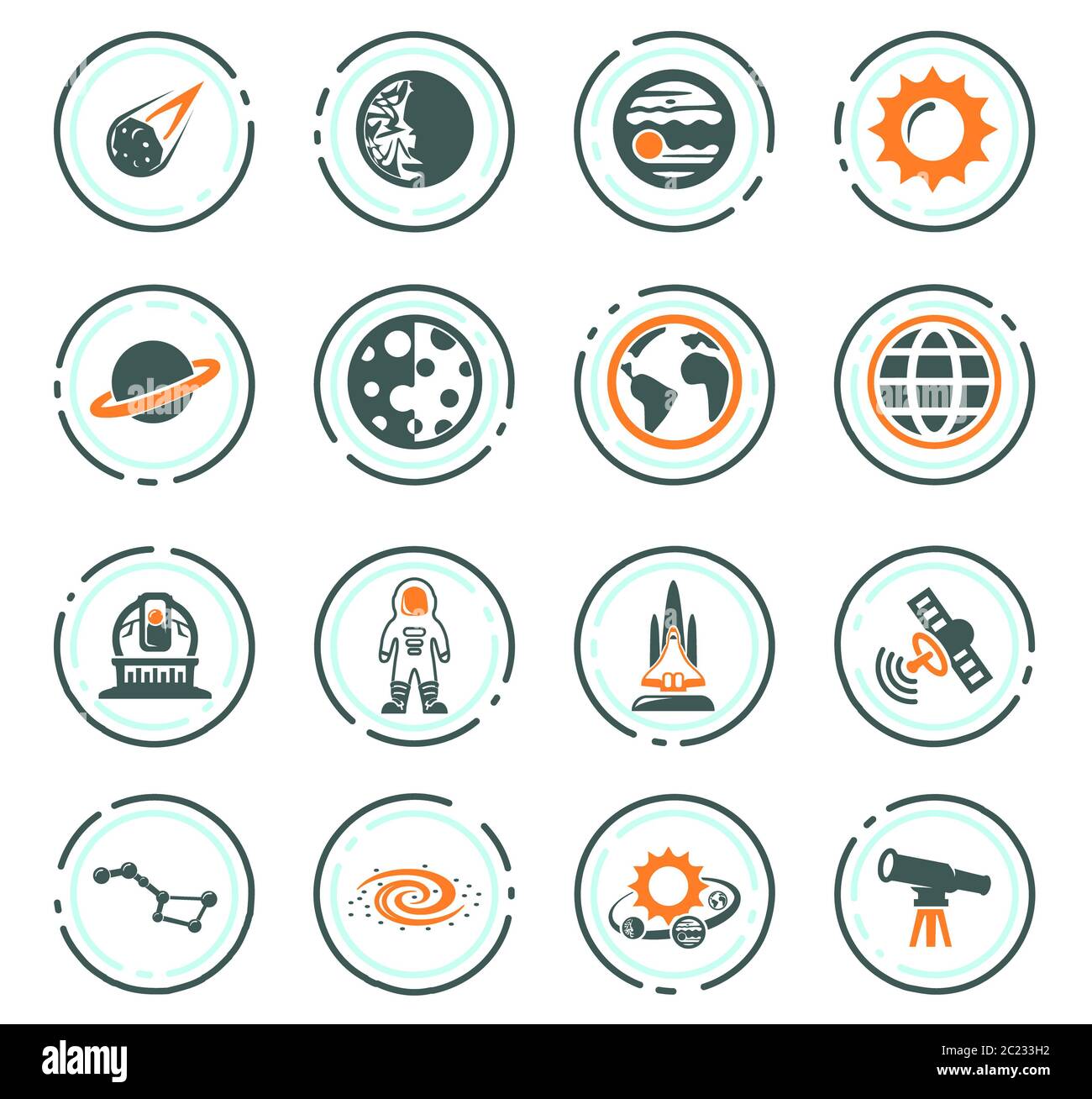 Space color vector icons for user interface design Stock Photo - Alamy