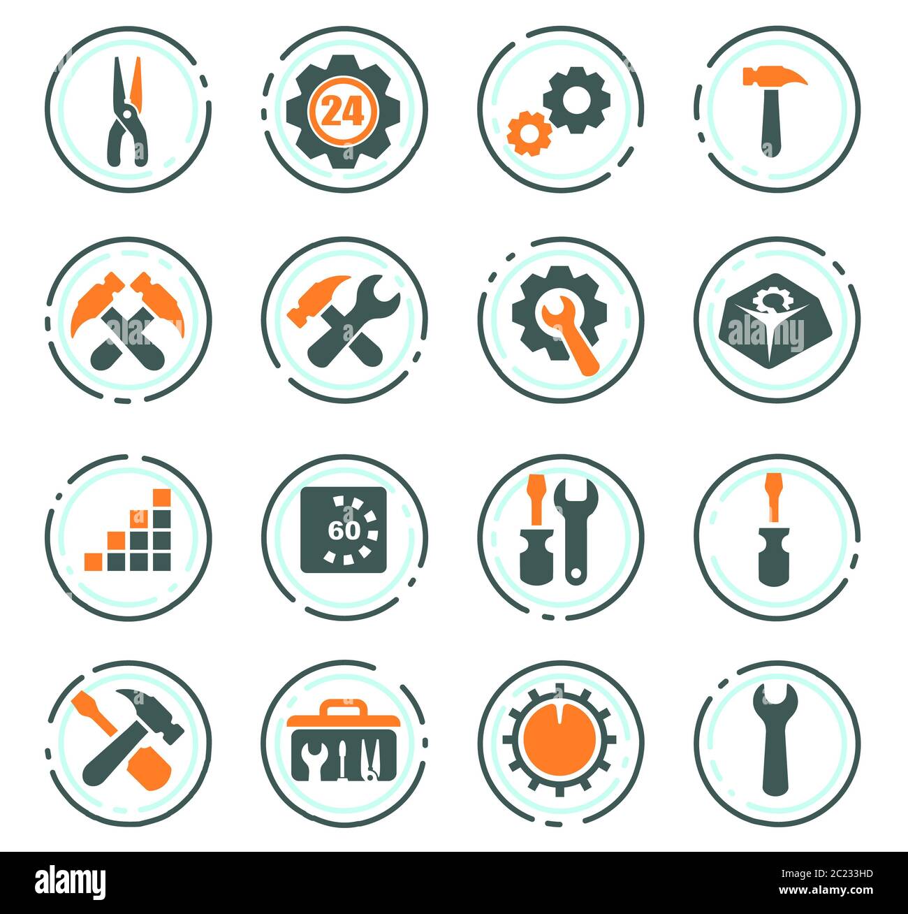Setting icon set for web sites and user interface Stock Photo - Alamy