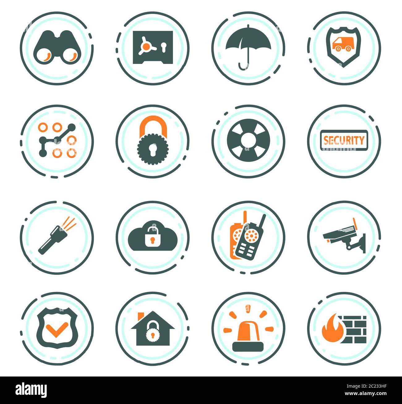 Security and protection vector icons for user interface design Stock ...