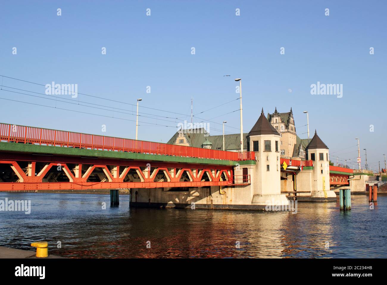 Long bridge in Szczecin Stock Photo