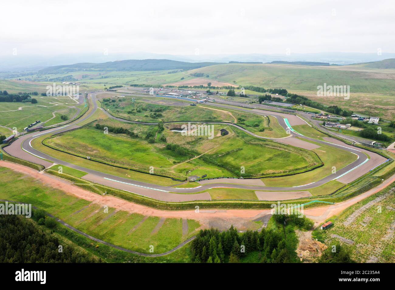 Aerial drone view of Knockhill Racing Circuit Fife Stock Photo Alamy