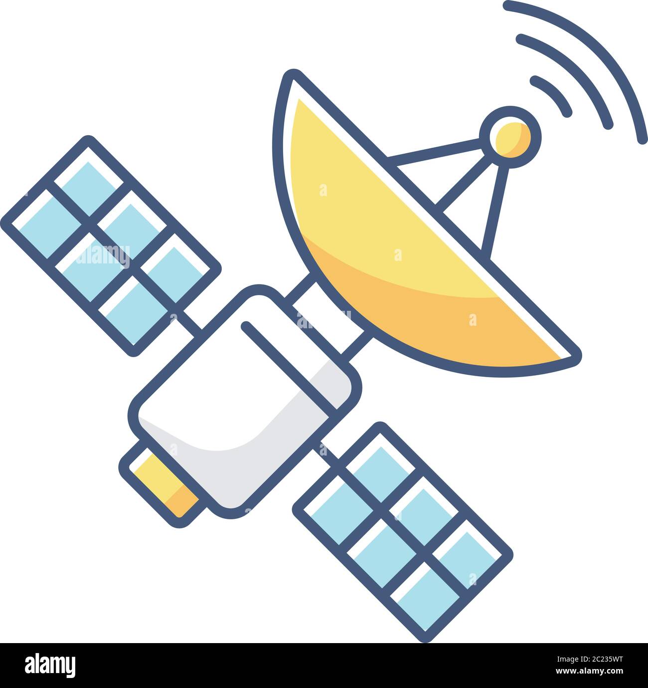Space satellite RGB color icon Stock Vector