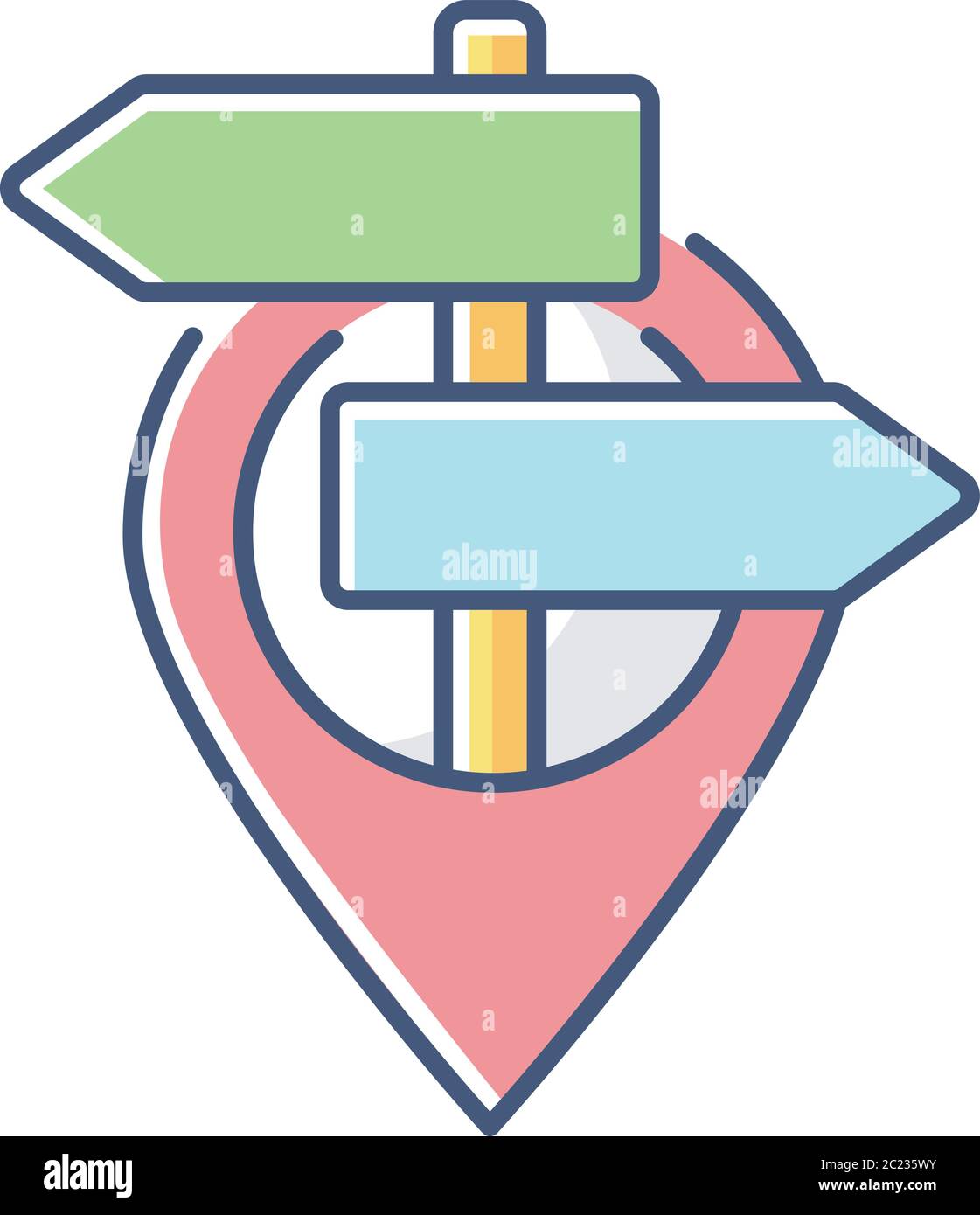 GPS pointer RGB color icon Stock Vector