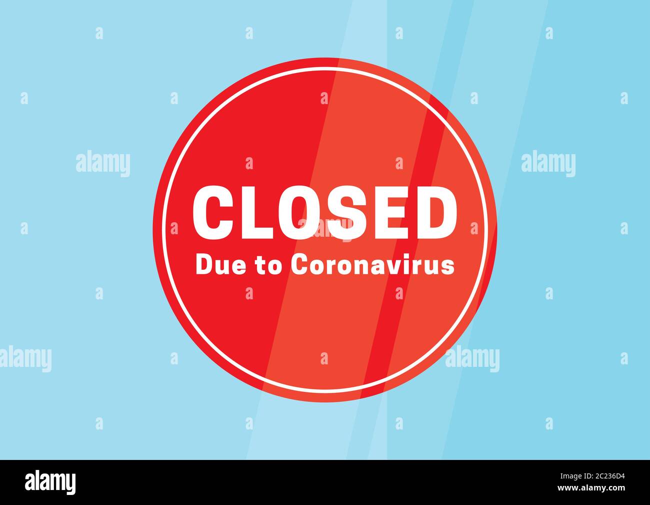 Closed due to Coronavirus shop sign Stock Vector