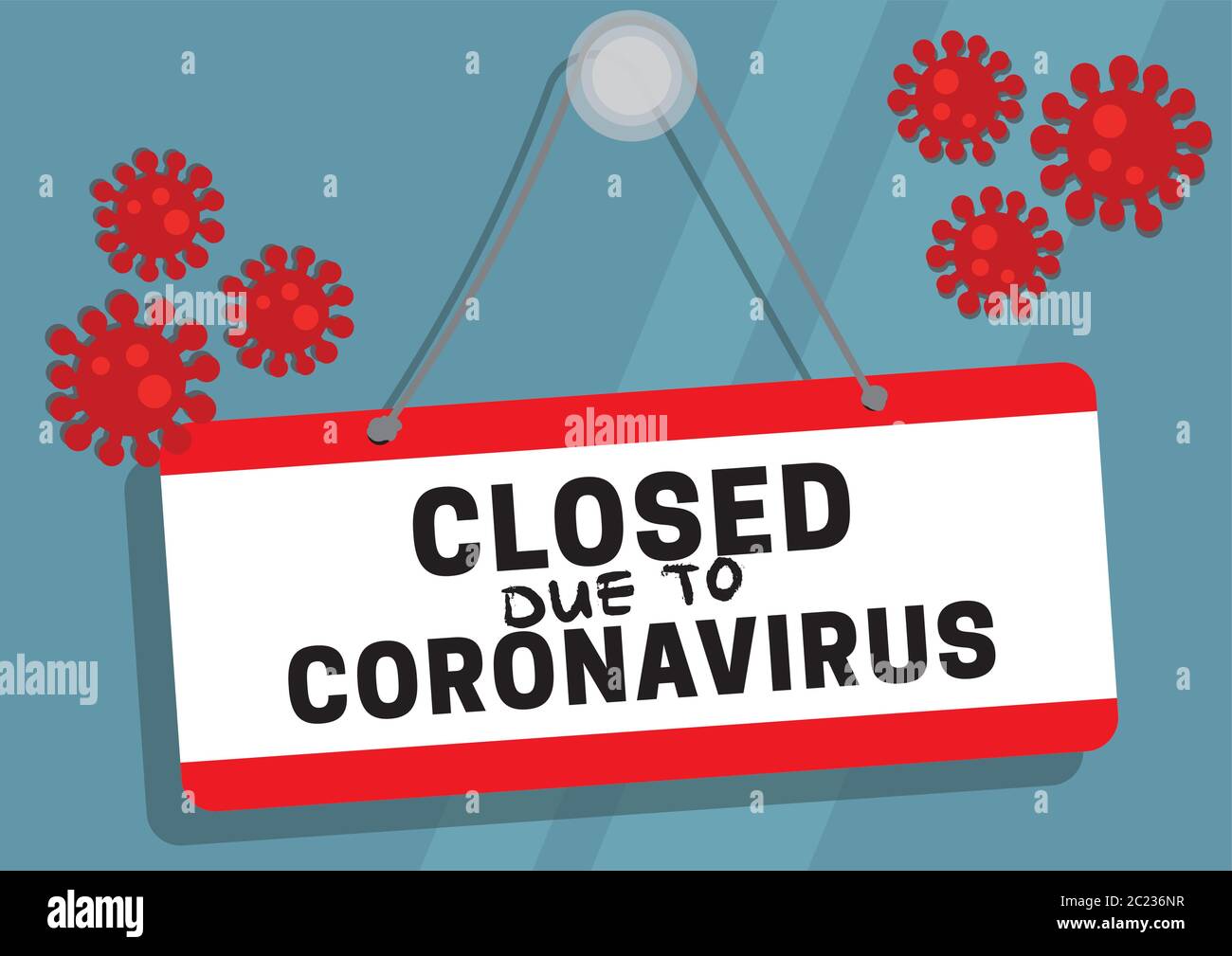 Closed due to Coronavirus shop sign Stock Vector