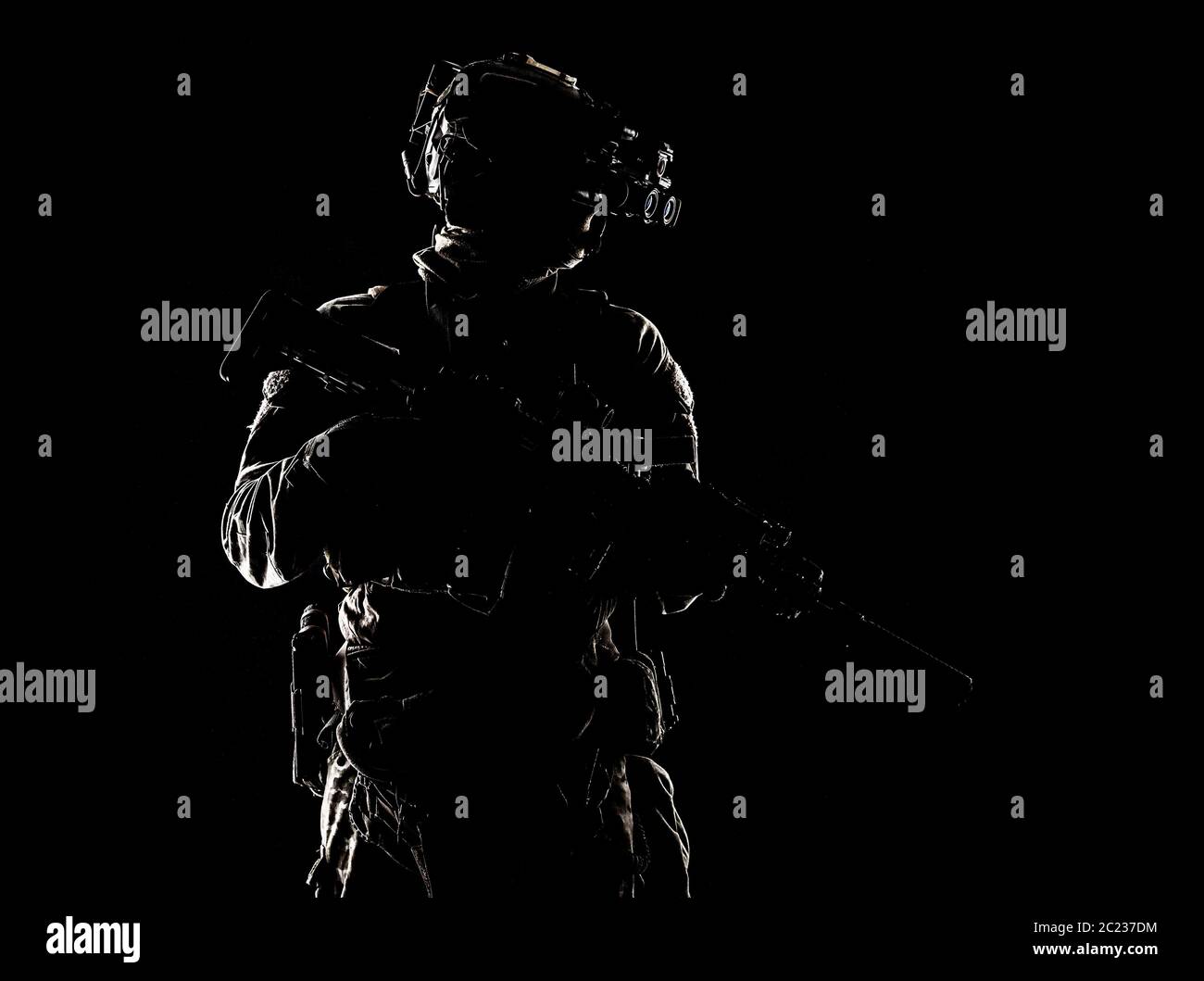 Modern army special operations forces soldier, elite troops rifleman ...