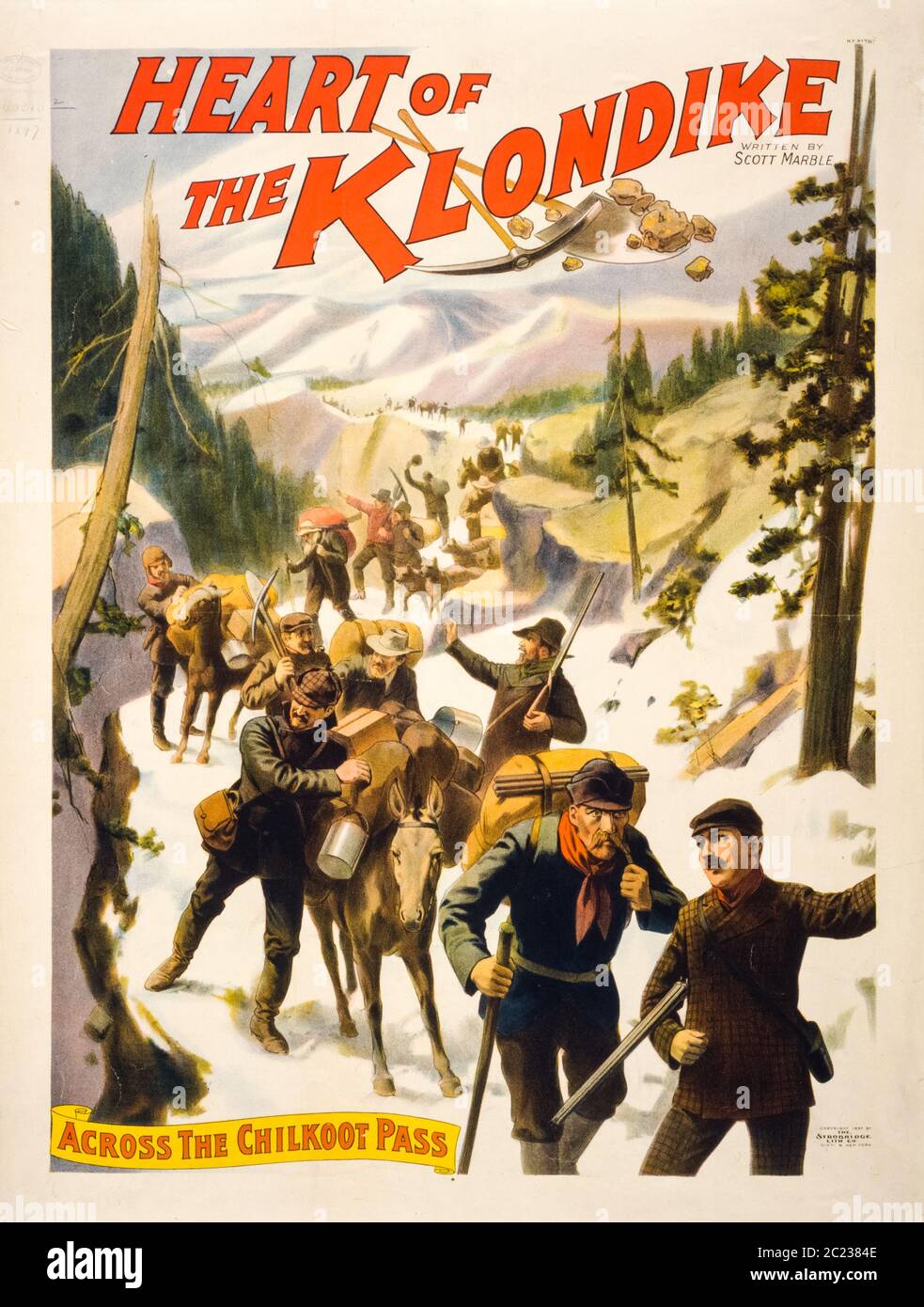Vintage Heart of the Klondike poster Stock Photo
