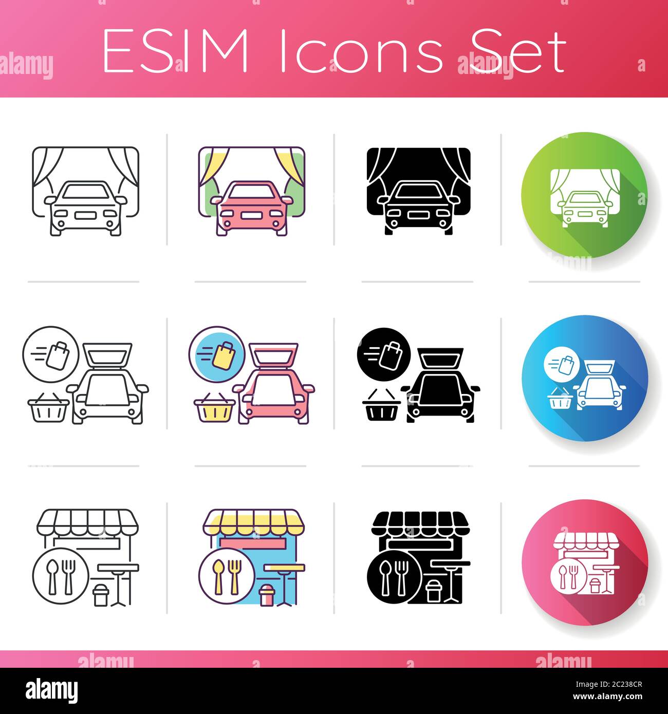 Shopping mall products and services icons set Stock Vector Image & Art ...
