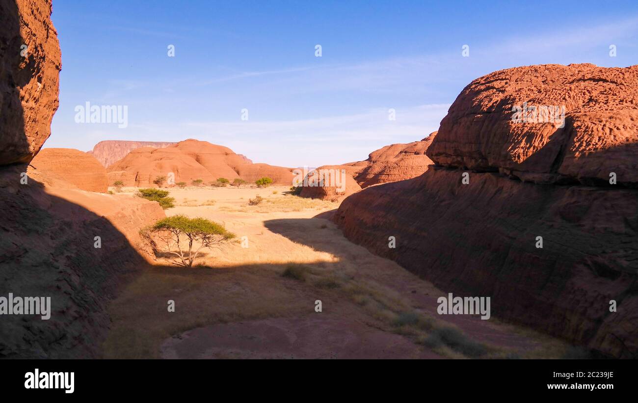 Abstract Rock formation at plateau Ennedi in Terkei valley in Chad Stock Photo
