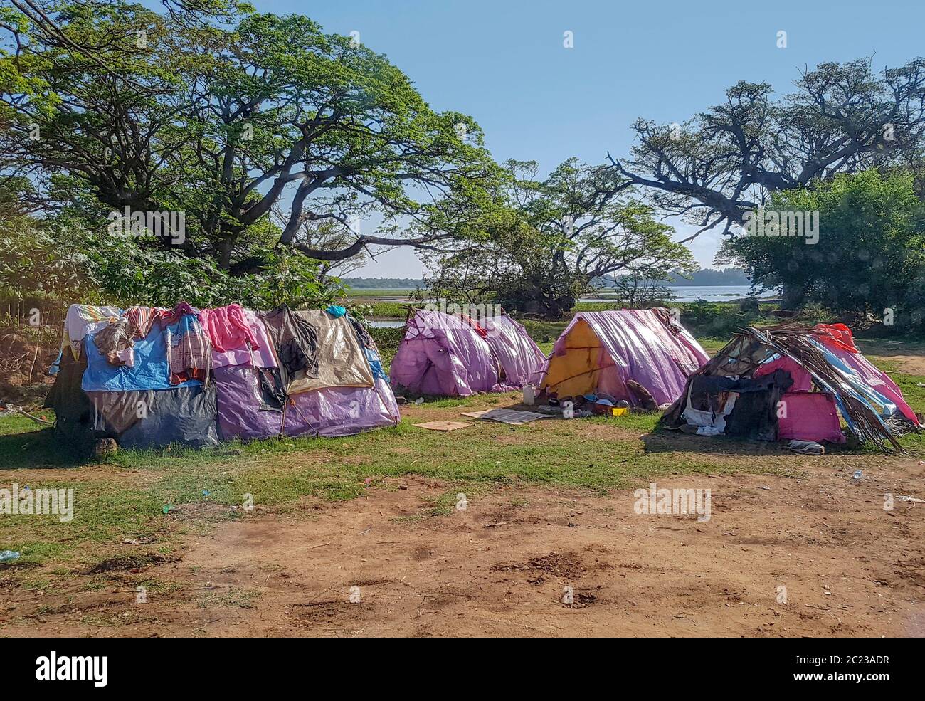poor tents made of oldplastic bags seen in SriLlanka Stock Photo - Alamy