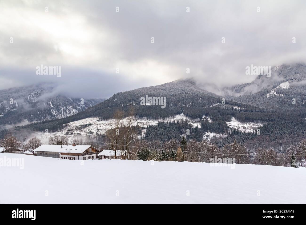 idyllic alpine scenery at the Berchtesgadener Land in Bavaria, Germany ...