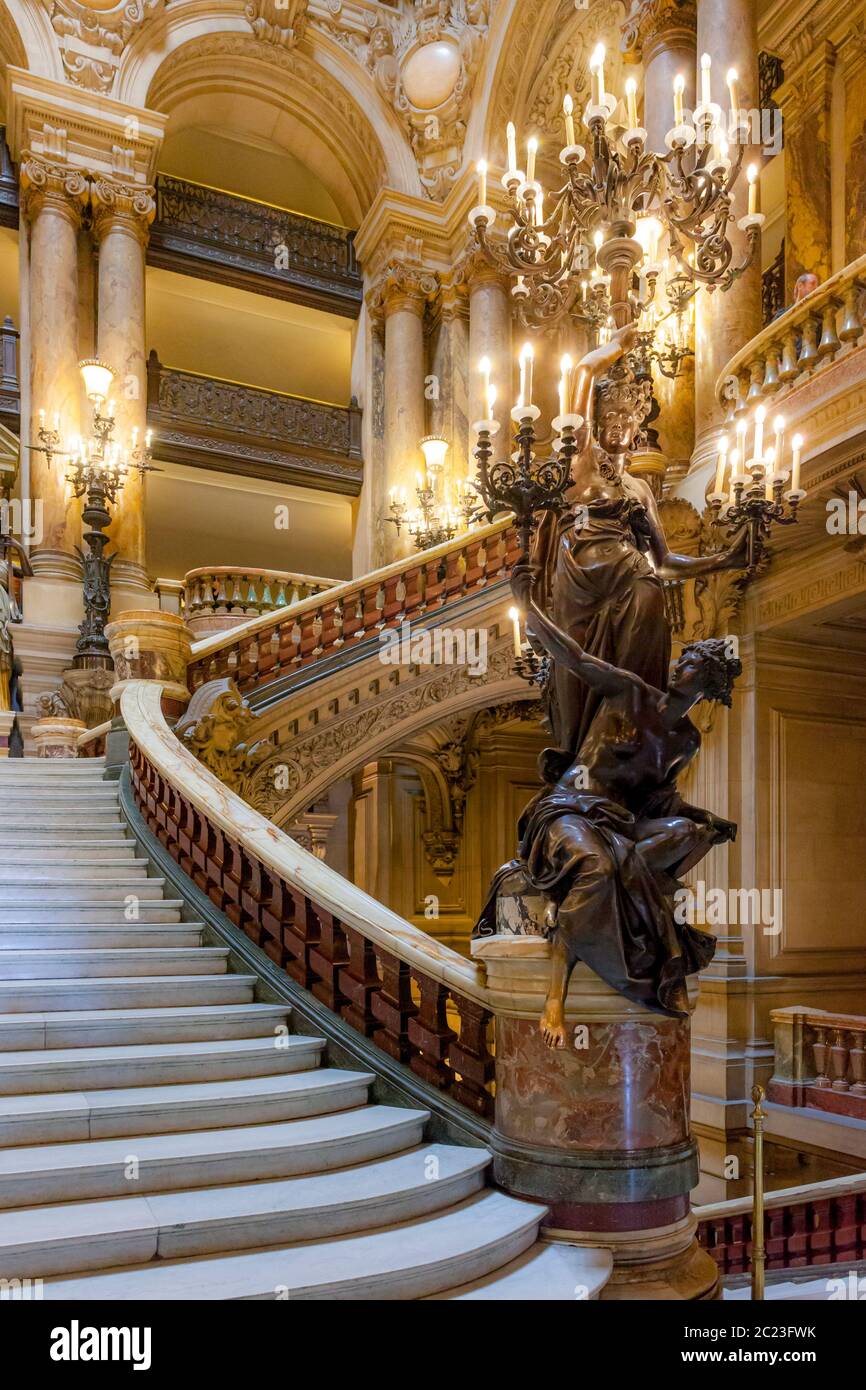 Ornate entrance to Palais Garnier - Opera House, Paris France Stock Photo
