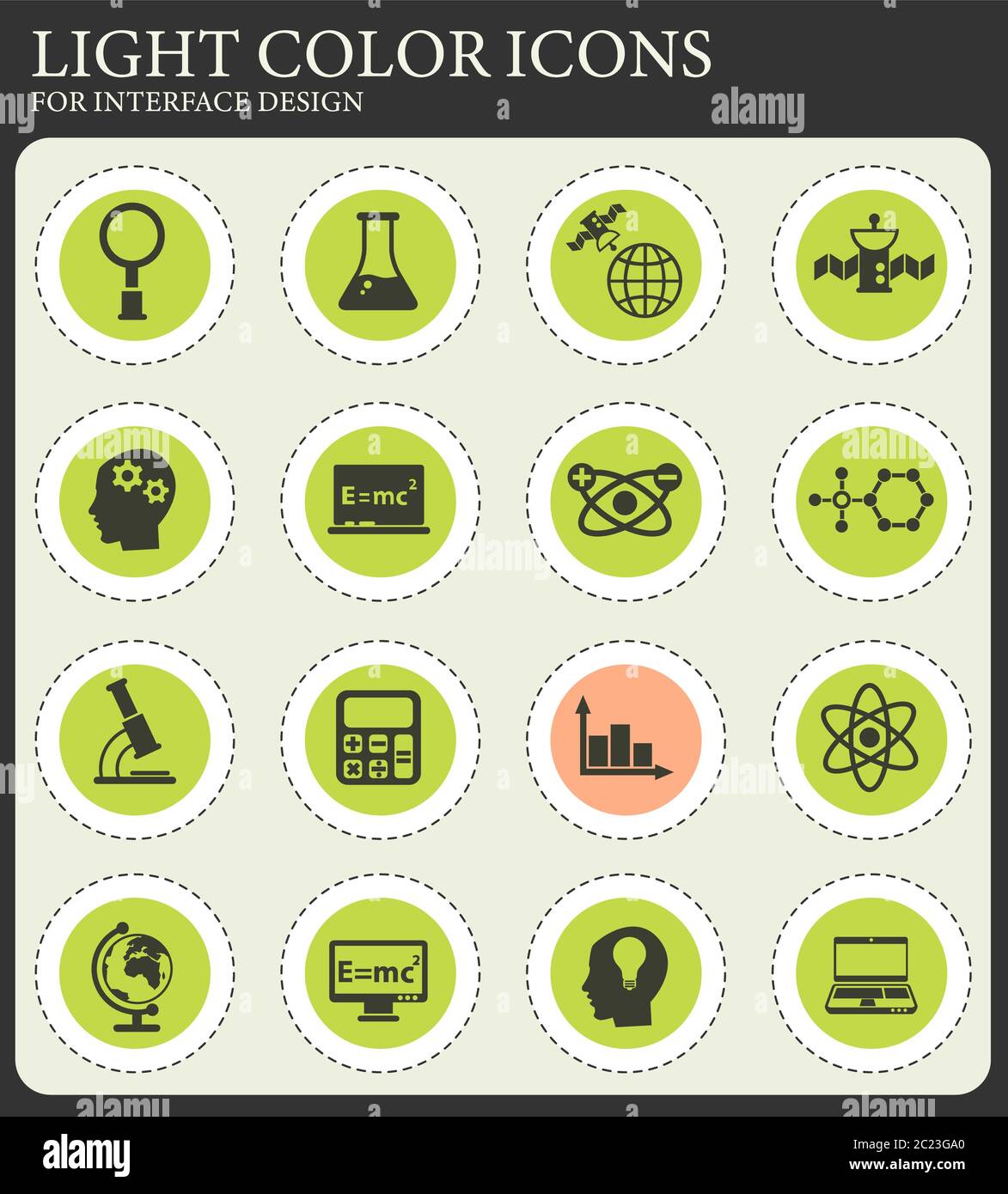 science vector icons for web and user interface design Stock Photo - Alamy