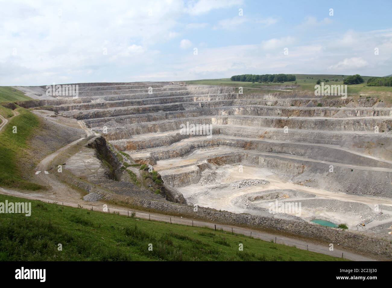 Breedon Hope Quarry in the Derbyshire Peak District National Park for the production of cement Stock Photo