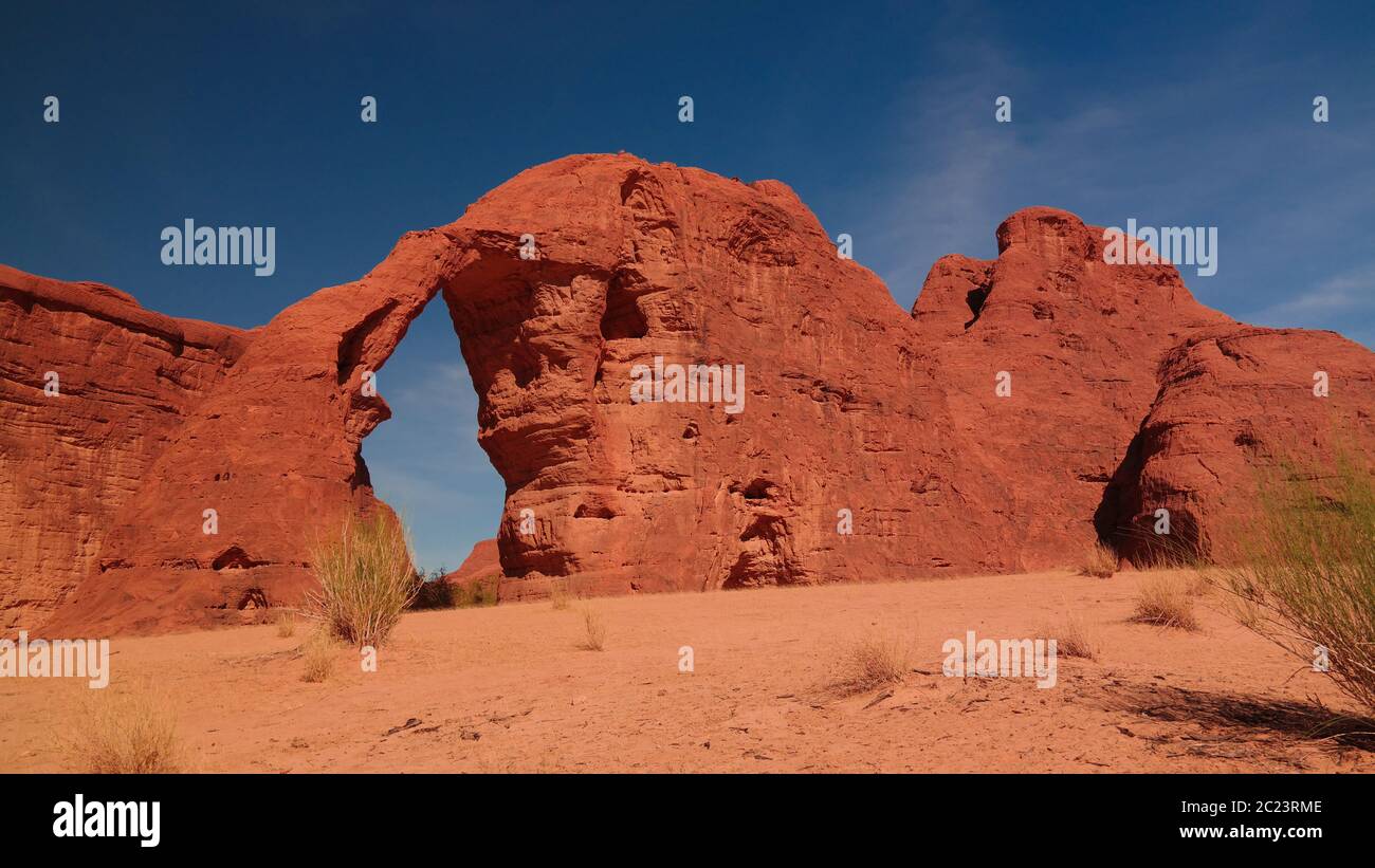 Abstract Rock formation at plateau Ennedi aka stone elephant in Chad Stock Photo