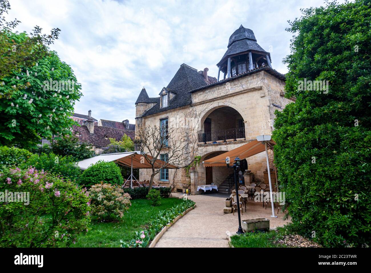 Le Presidial restaurant, Sarlat-la-Canéda, Dordogne, France Stock Photo