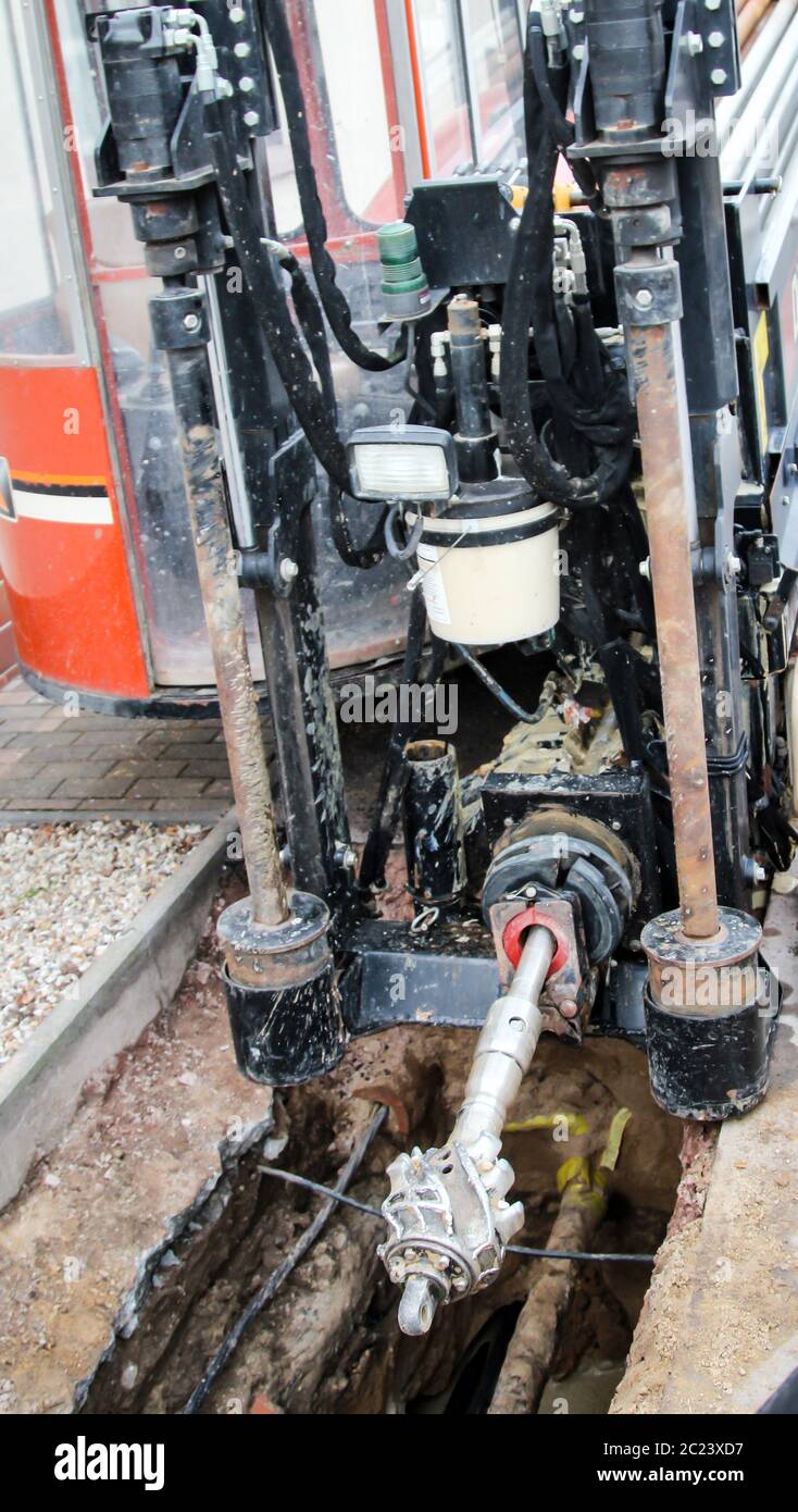 Detail of a horizontal drilling machine Stock Photo Alamy
