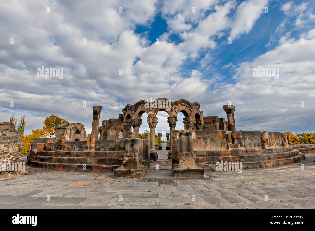 Ruins of the Temple of Zvartnots near Yerevan, Armenia. Stock Photo