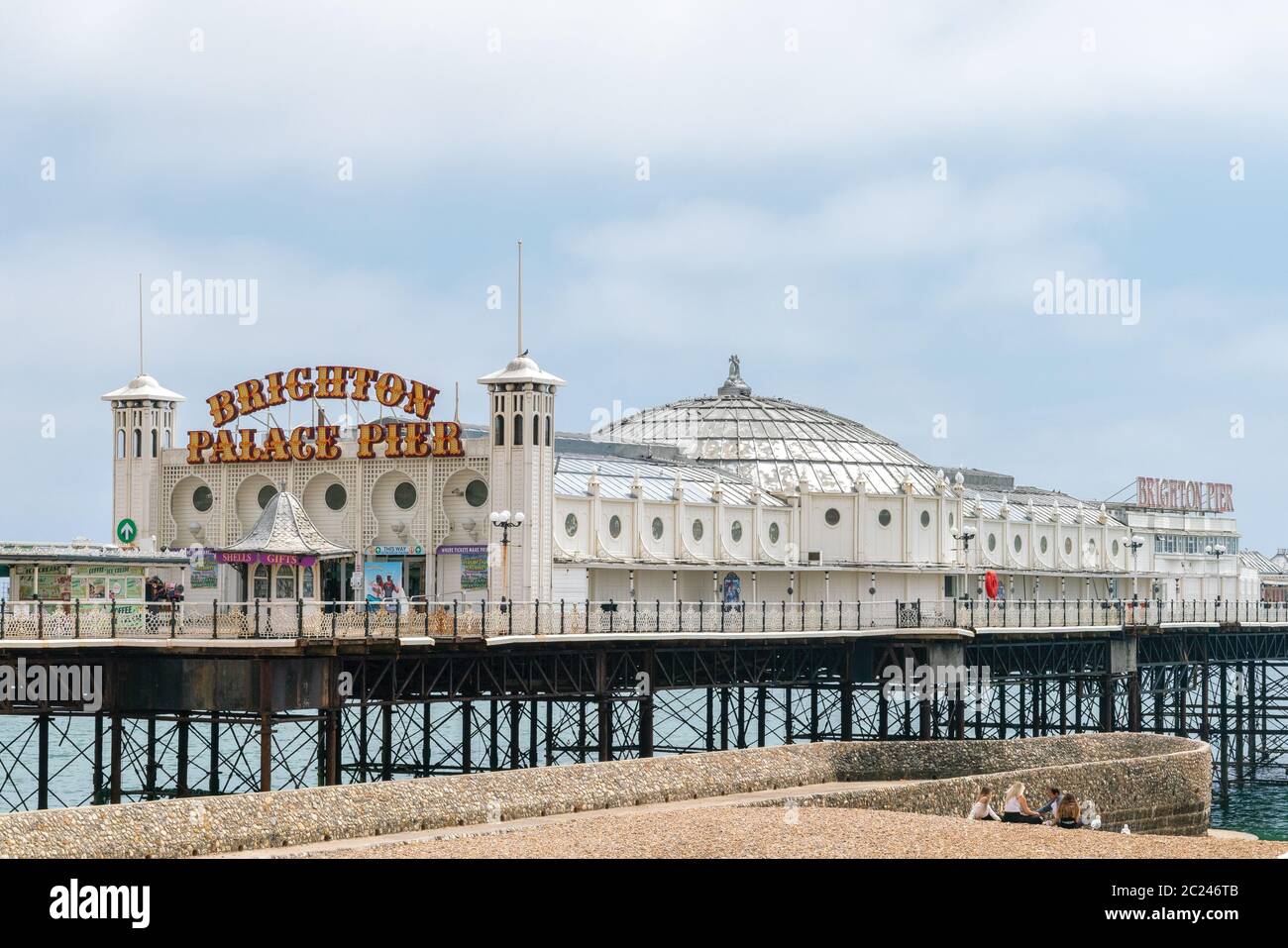 Brighton Palace Pier is a Victorian pleasure pier, popular tourist leisure and entertainment destination. Stock Photo
