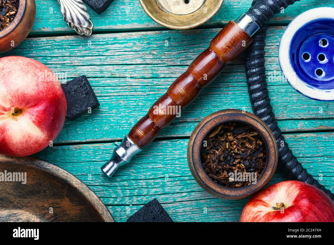 Tobacco shisha with nectarine flavor.Hookah with peach.Fruit hookah ...
