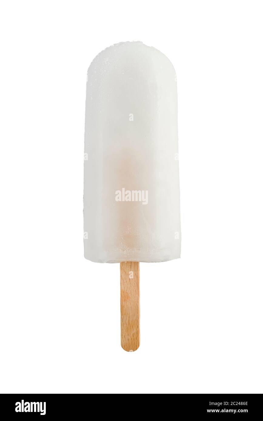 lemon ice lolly, isolated on white background Stock Photo
