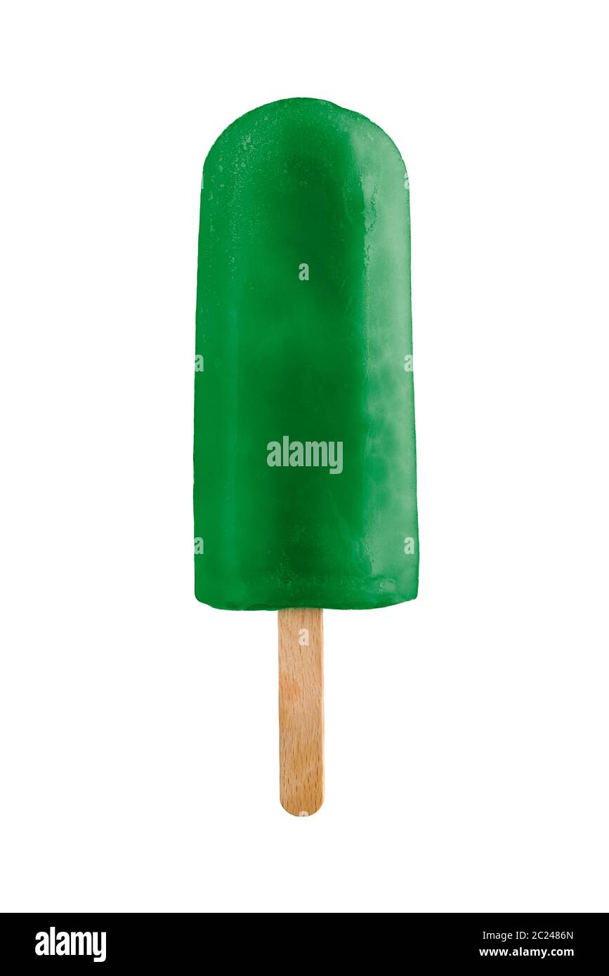 mint ice lolly, isolated on white background Stock Photo