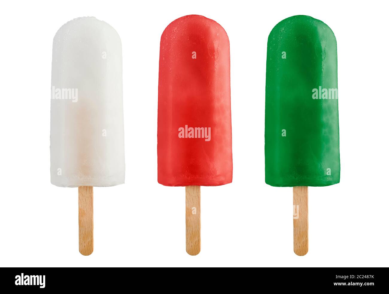 variety of ice lolly, isolated on white background Stock Photo