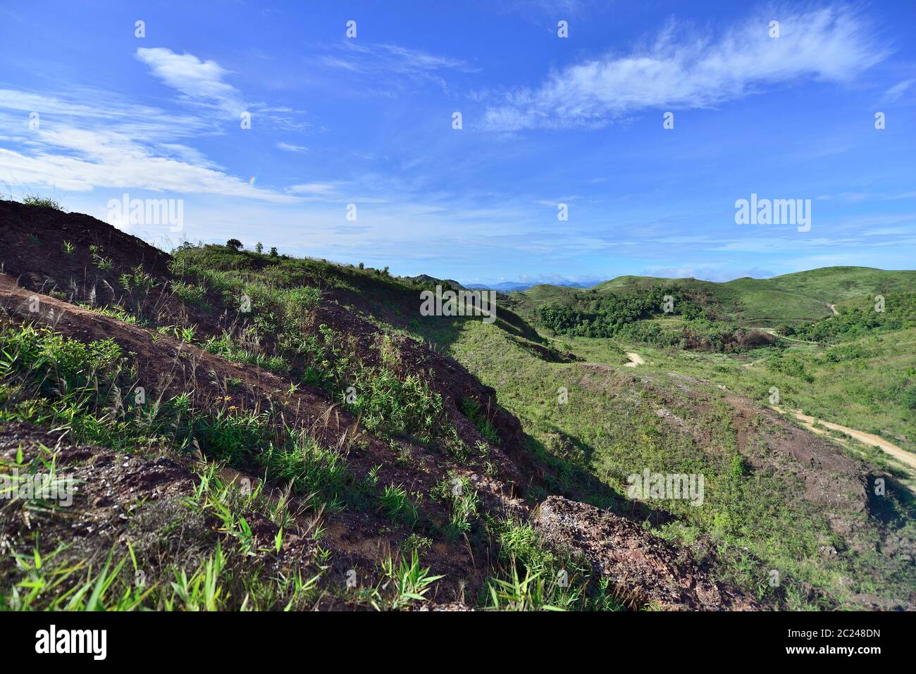 Hill stock image. Image of field, blue, freshness, cloudscape - 13264359