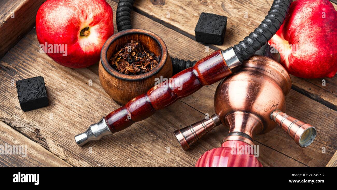 Tobacco shisha with nectarine flavor.Hookah with peach.Fruit hookah ...