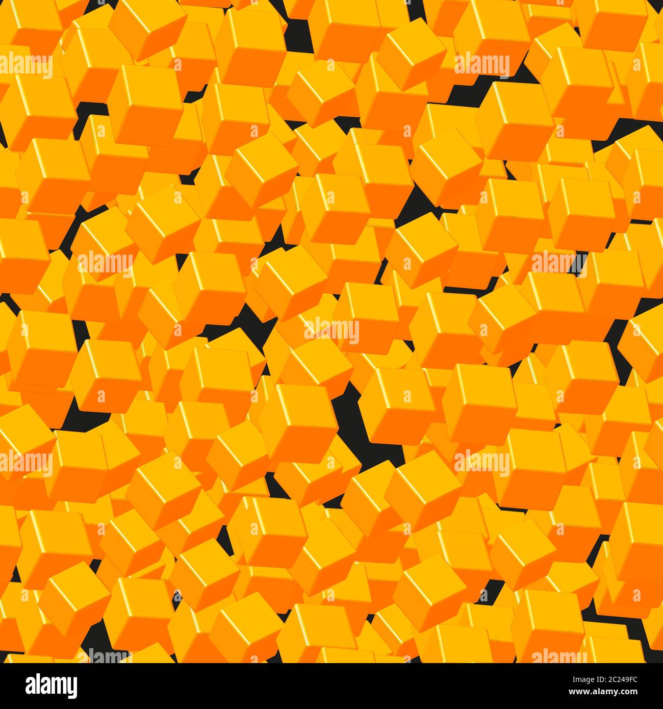 Gold Cubes Seamless Pattern on Black Stock Vector