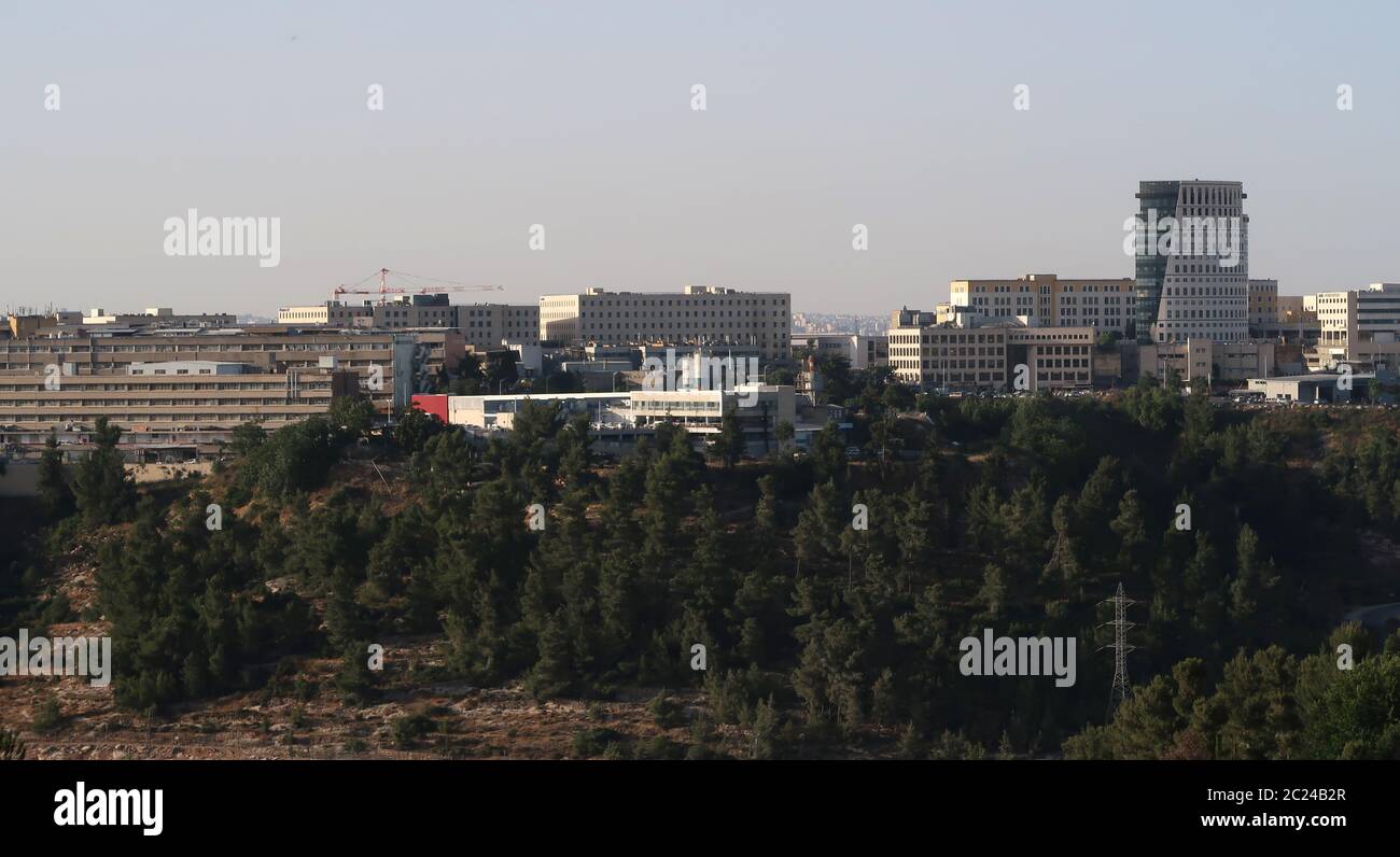 Distant view of Givat Shaul Industrial zone West Jerusalem Israel Stock Photo