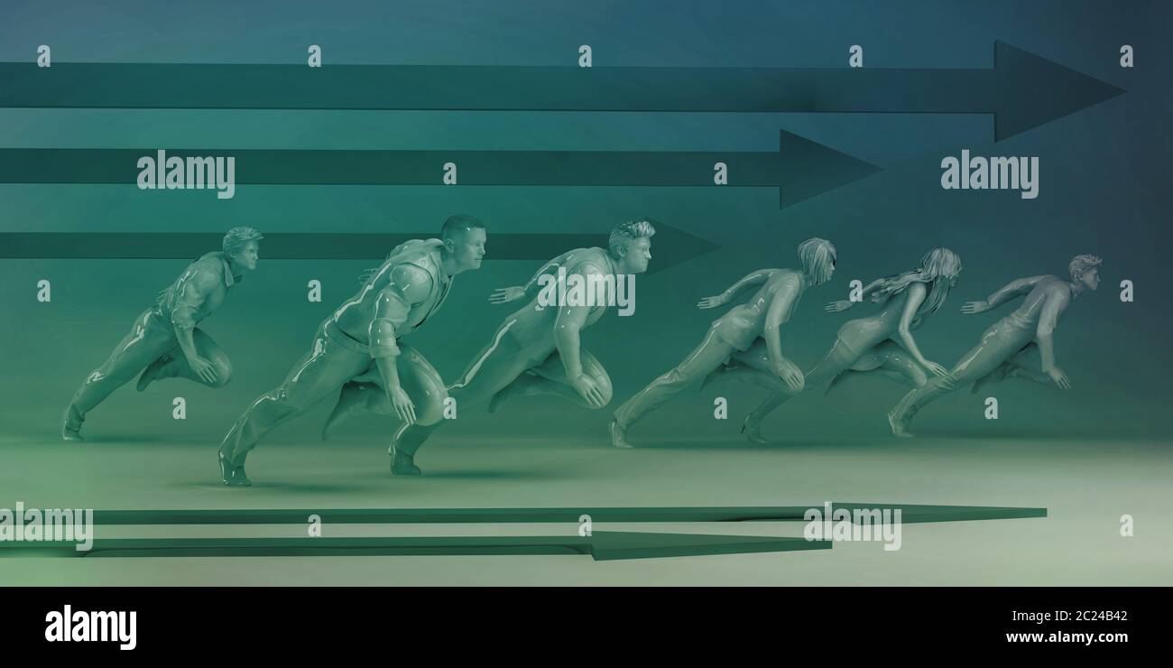 Management Strategy with Business People Running Together Stock Photo ...