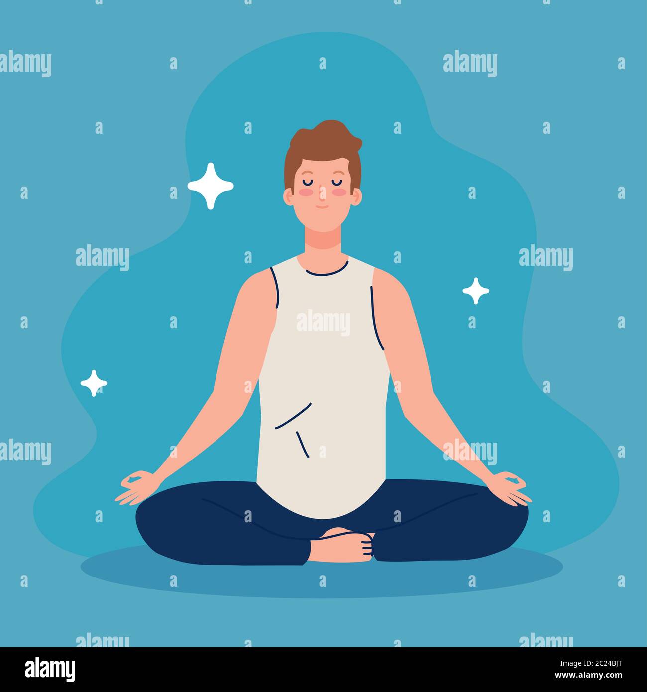 man meditating, concept for yoga, meditation, relax, healthy lifestyle ...