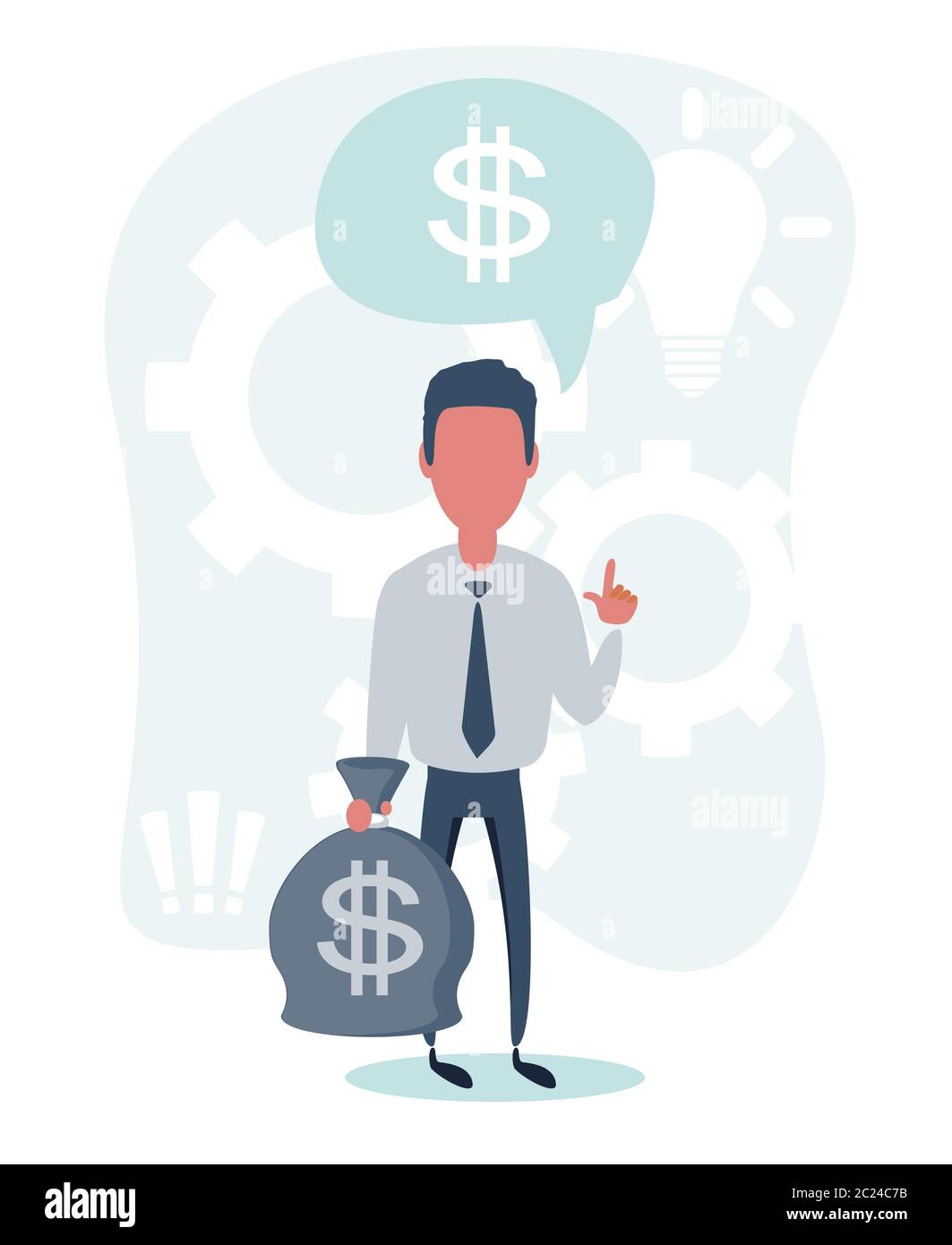Business man character hold bags full of money Stock Vector Image & Art ...