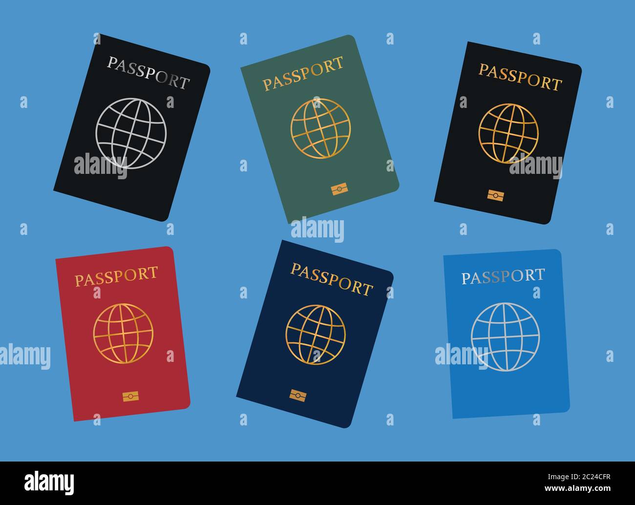 Vector of assorted passports from around the world Stock Vector Image