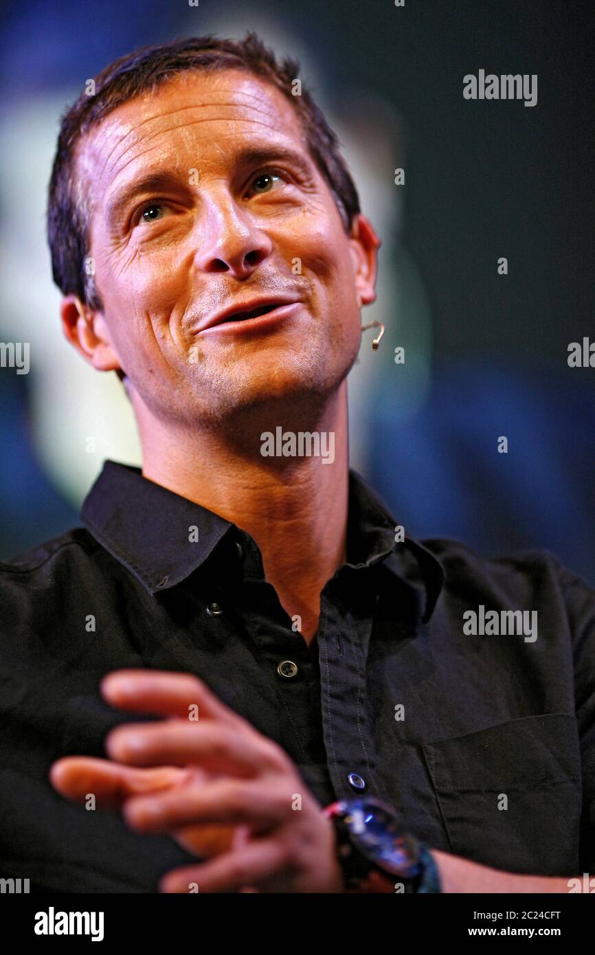 Bear Grylls adventurer speaking about his life & work at Hay Festival , Hay-On-Wye, Powys, Wales on the 31st of May 2014 ©PRWPhotography Stock Photo