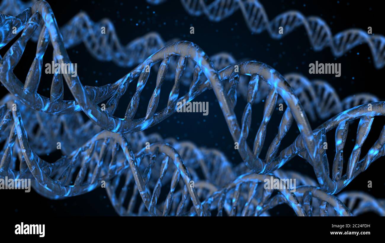 DNA. Abstract 3d polygonal wireframe DNA molecule helix spiral. Medical ...