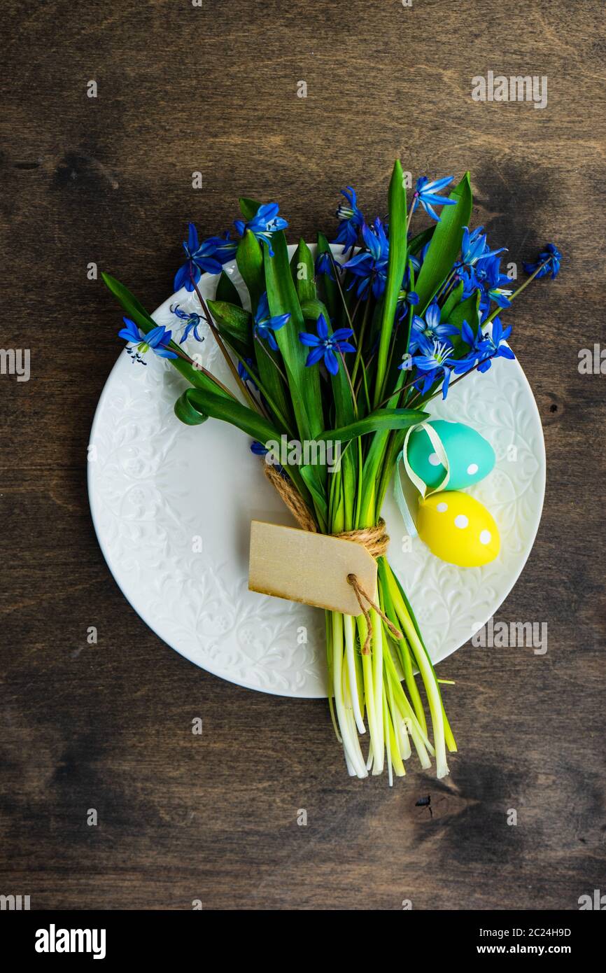 Easter table setting Stock Photo
