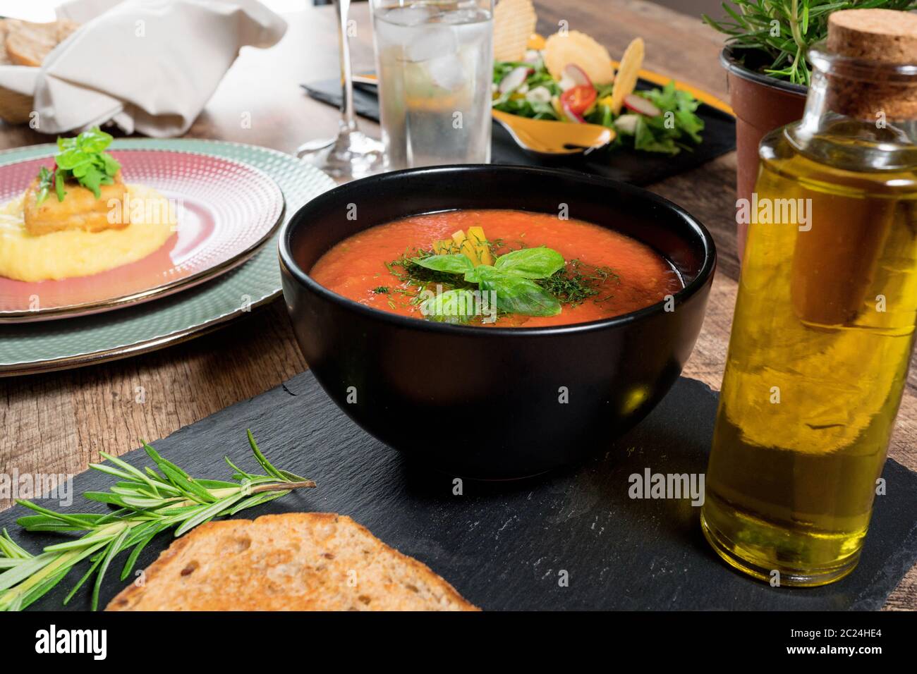 Traditional cold spanish tomato gazpacho soup Stock Photo - Alamy