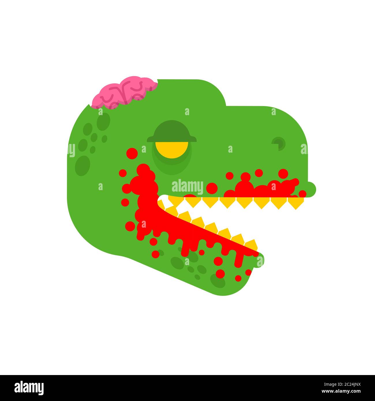 Zombie Dinosaur. Dino green monster. vector illustration Stock Vector