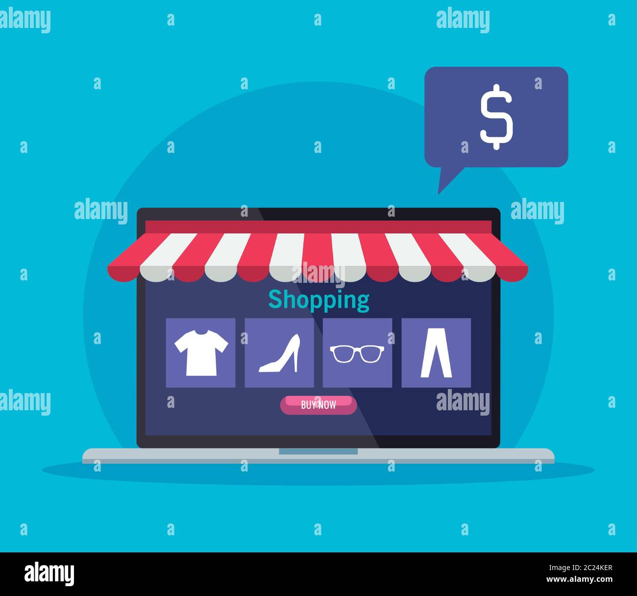 shopping online on website or mobile, concept marketing and digital  marketing in laptop Stock Vector Image & Art - Alamy