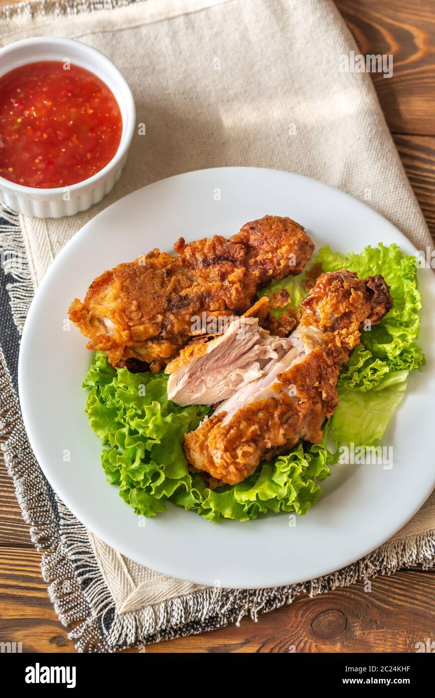 Buttermilk Fried Chicken Drumsticks Closeup Stock Photo Alamy
