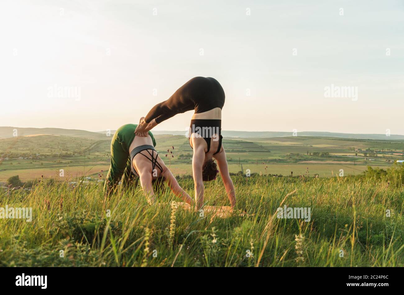Yoga on hill hires stock photography and images Alamy