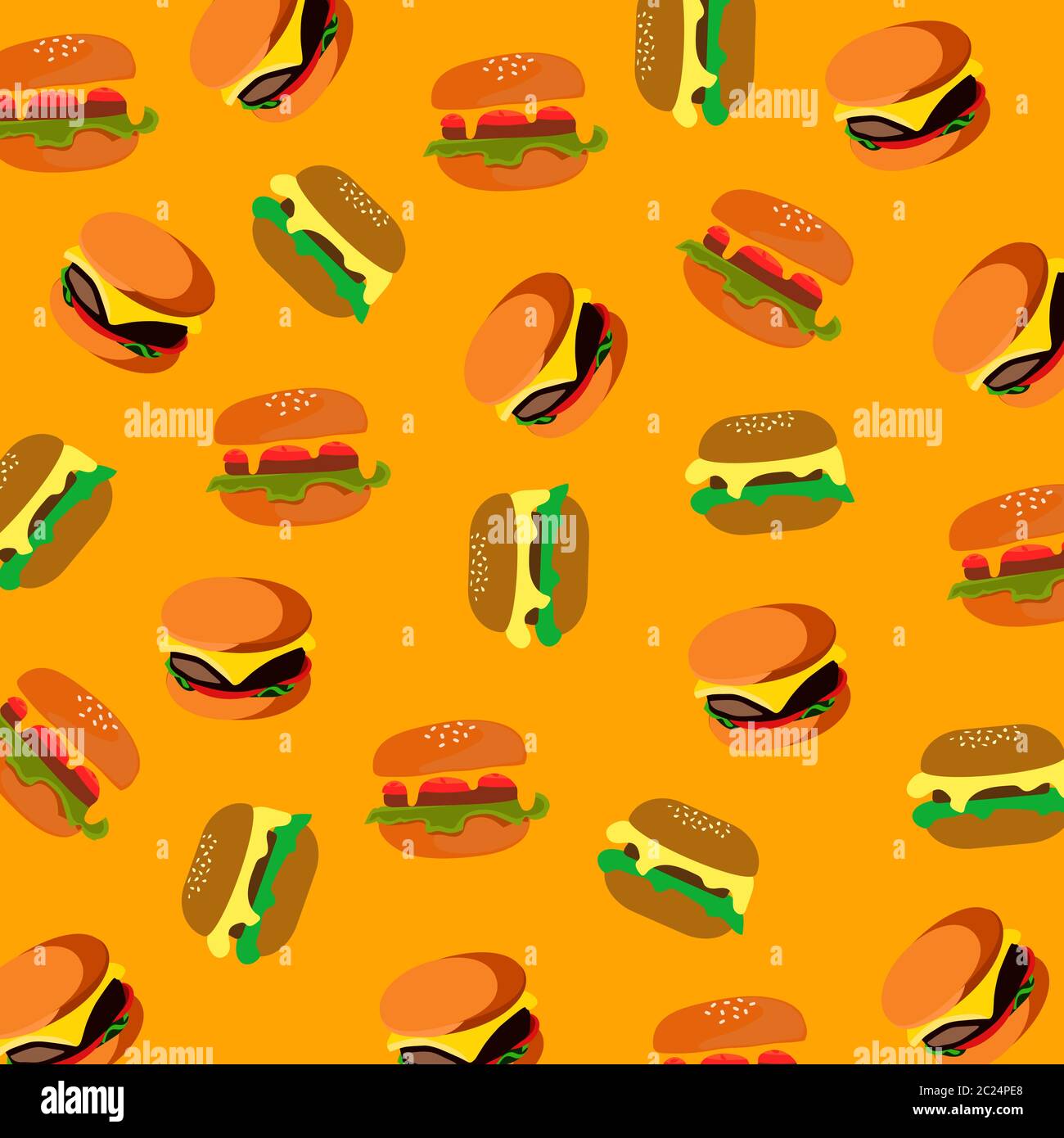 Big burger on the red background. Vector illustration Stock Vector ...