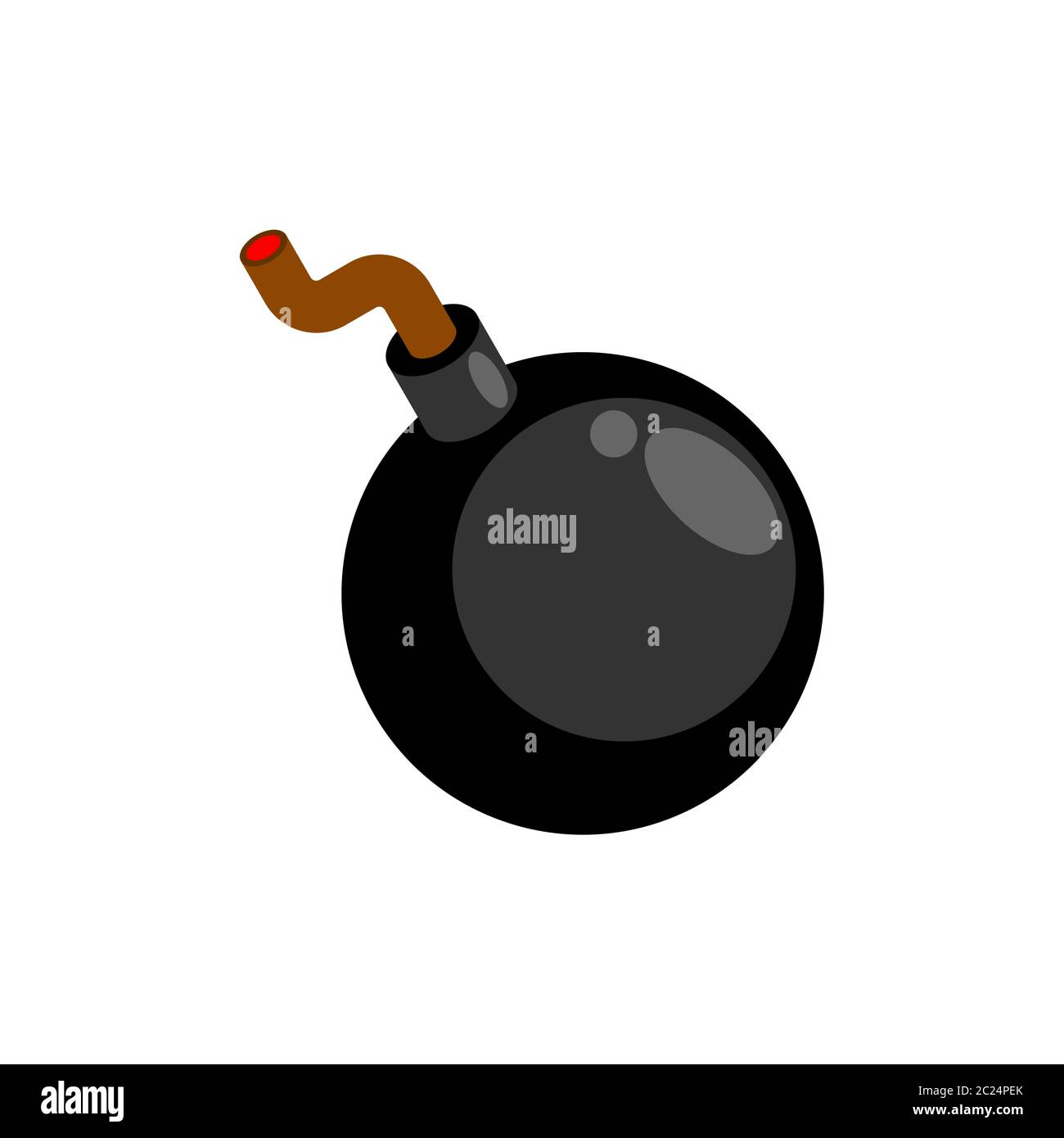 Bomb cartoon isolated. Round Bomb vector illustration Stock Vector