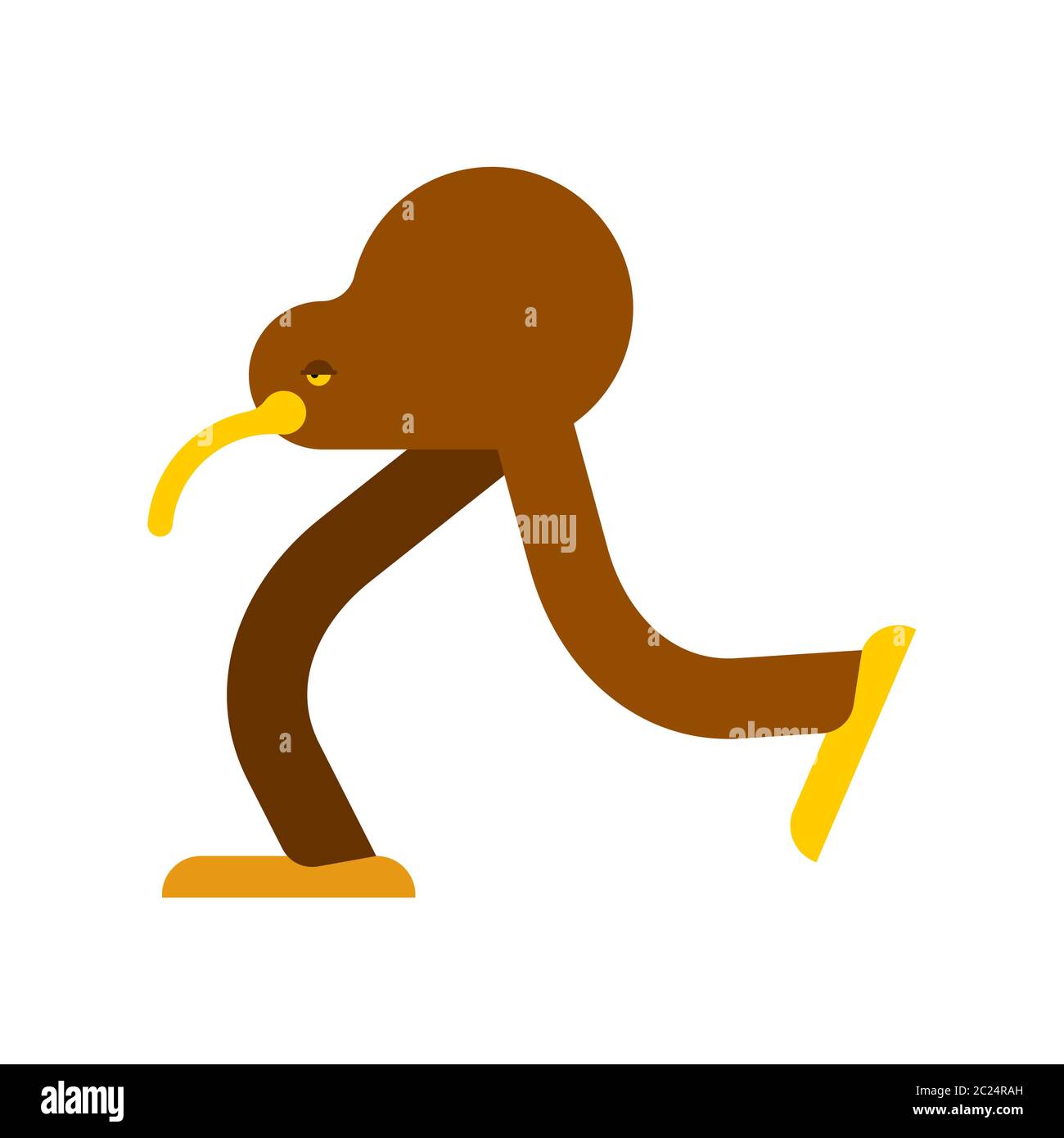 Kiwi bird cartoon isolated. little bird run vector illustration Stock Vector