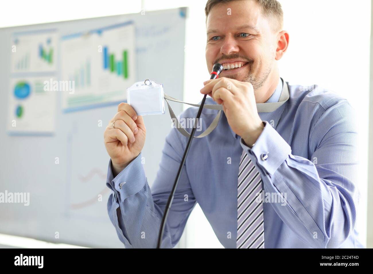 Male person at business meeting Stock Photo