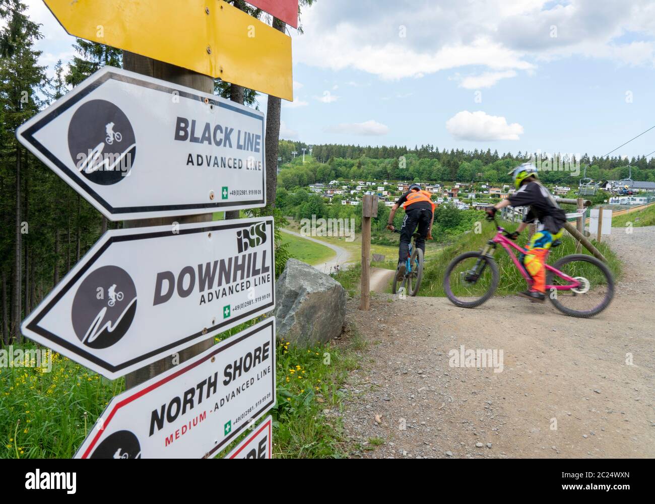 Bikepark Winterberg, on the mountain Kappe, 11 mountain bike downhill trails,  in all levels of difficulty, Sauerland, NRW, Germany Stock Photo - Alamy